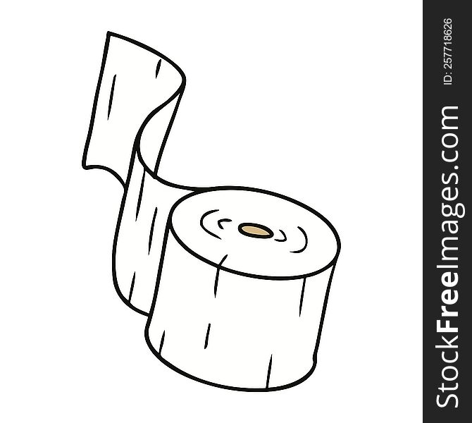 Cartoon Doodle Of A Toilet Roll