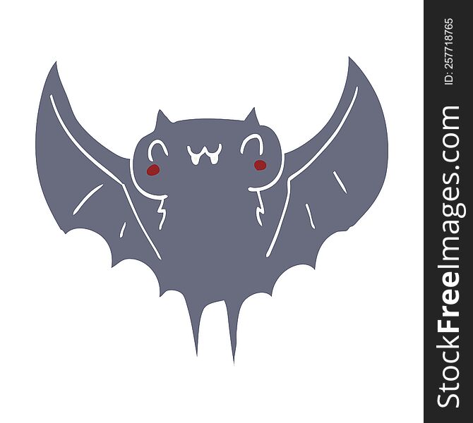 flat color style cartoon bat