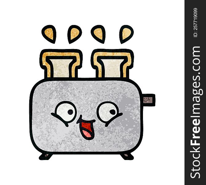 Retro Grunge Texture Cartoon Of A Toaster