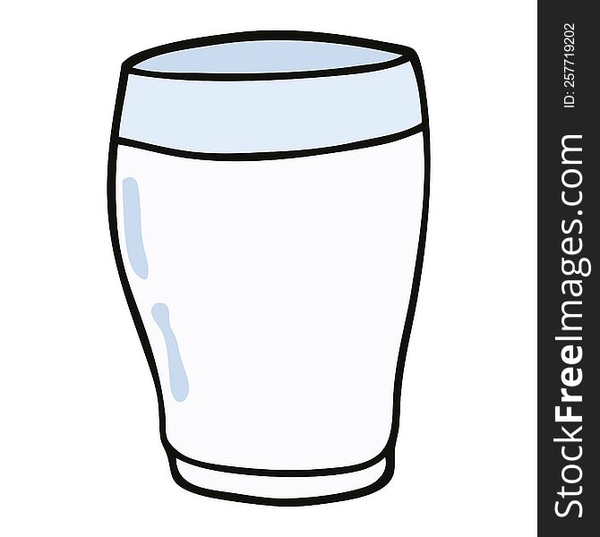 cartoon doodle glass of milk