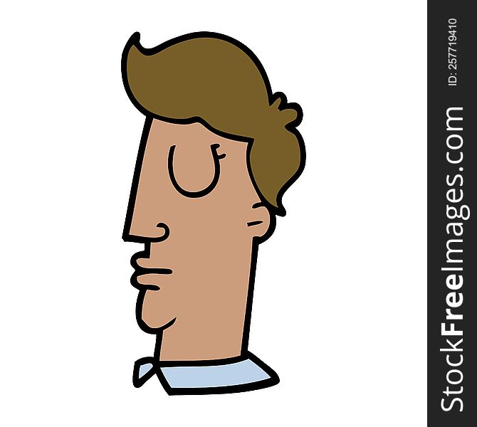 Cartoon Doodle Human Head