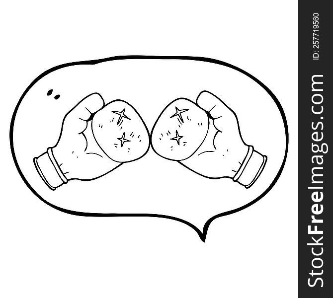 Speech Bubble Cartoon Boxing Glove