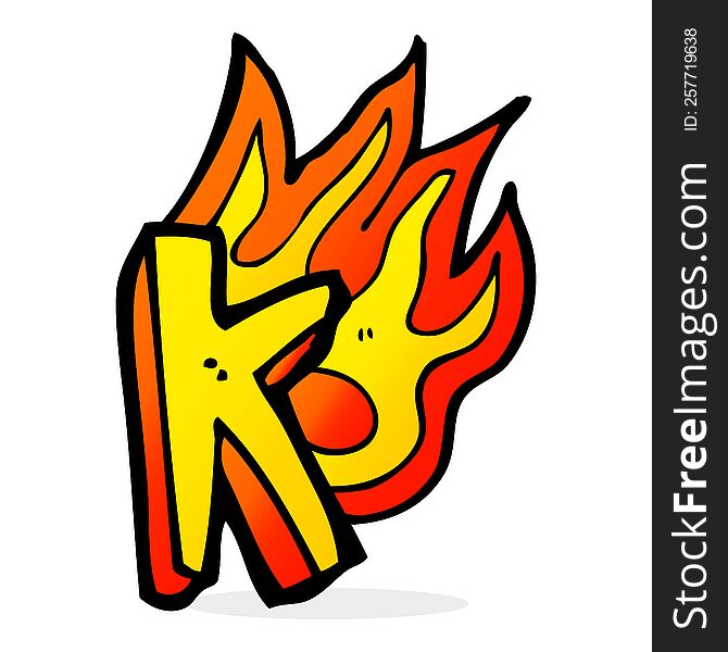 Cartoon Flaming Letter