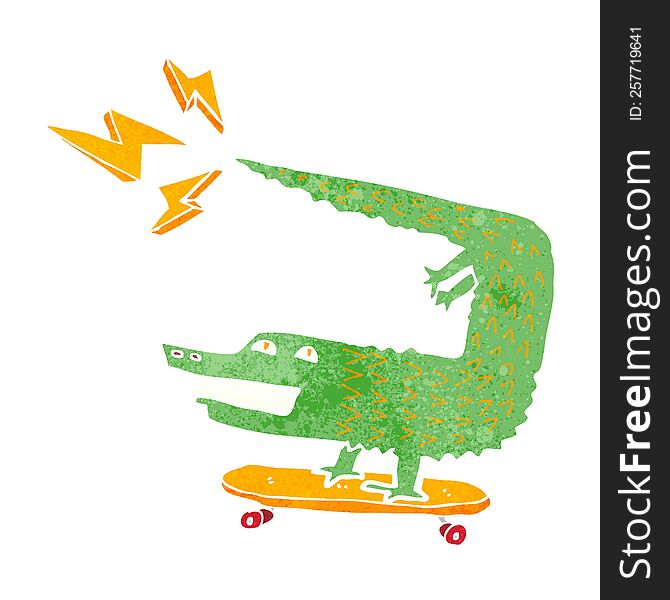amazing skateboarding alligator