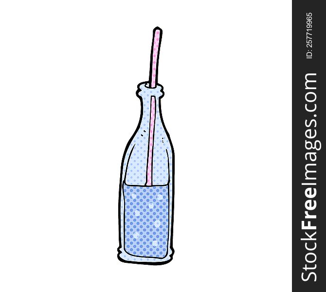 Cartoon Fizzy Drink And Straw