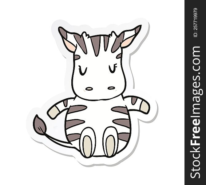 sticker of a cartoon zebra