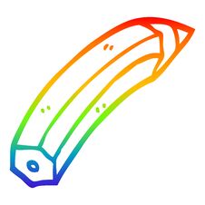Rainbow Gradient Line Drawing Cartoon Colored Pencil Royalty Free Stock Images