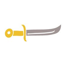 Cartoon Doodle Curved Dagger Royalty Free Stock Photography