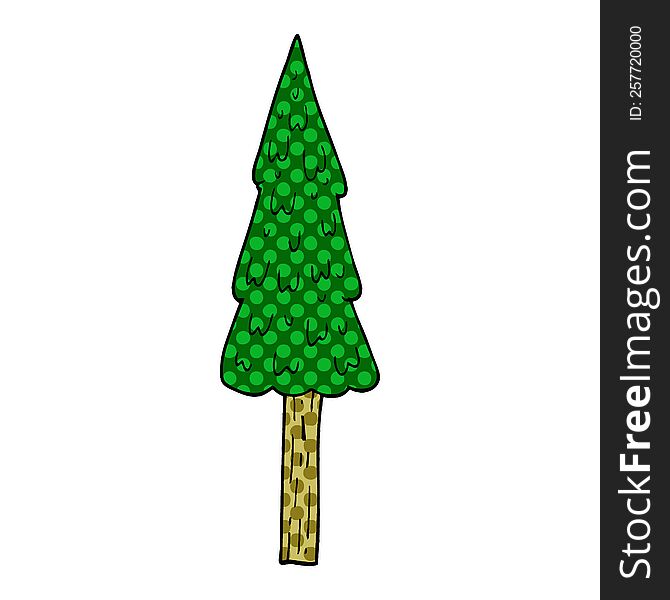 cartoon doodle pine trees