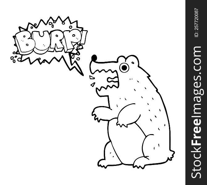 Speech Bubble Cartoon Bear Burping