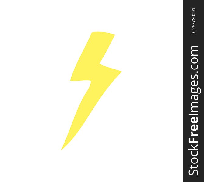 Flat Color Style Cartoon Lightning Bolt