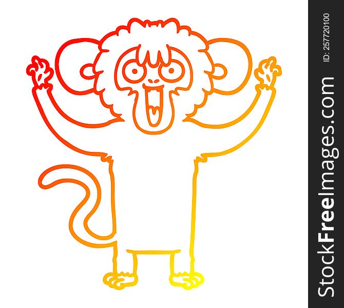 Warm Gradient Line Drawing Caroton Monkey