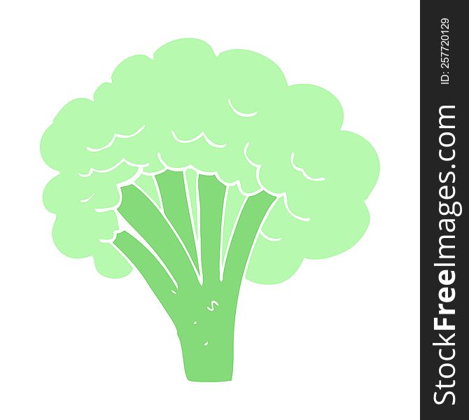 flat color illustration of broccoli. flat color illustration of broccoli