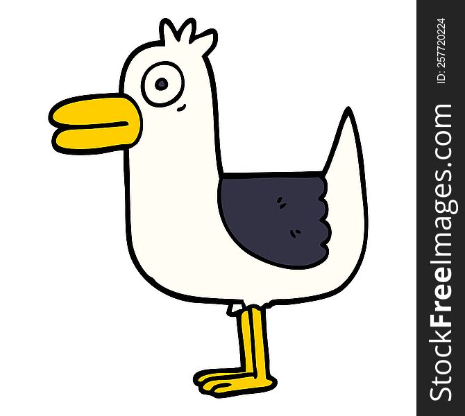 cartoon doodle sea gull