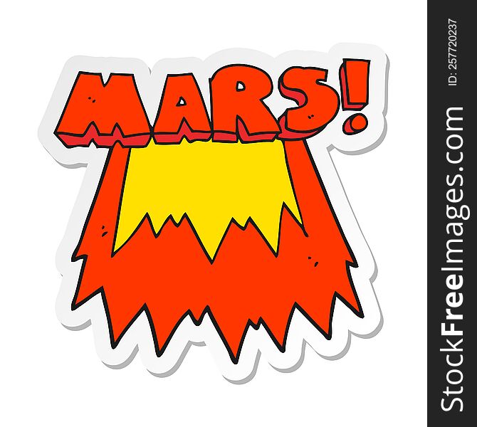 Sticker Of A Cartoon Mars Text Symbol