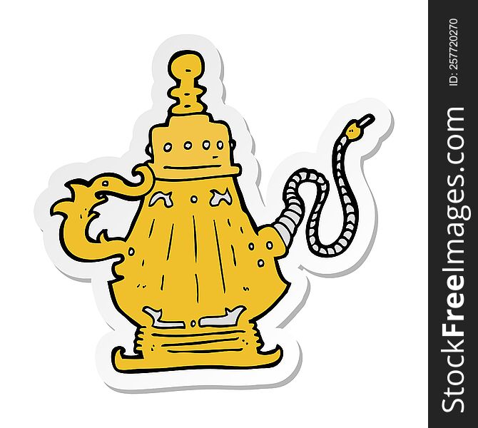 Sticker Of A Cartoon Hookah