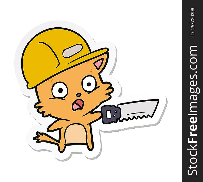 sticker of a cartoon cat builder