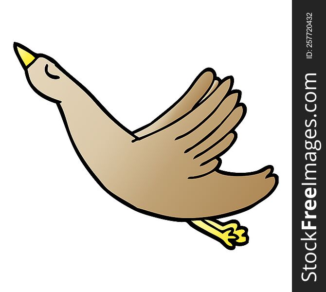 cartoon doodle flying duck