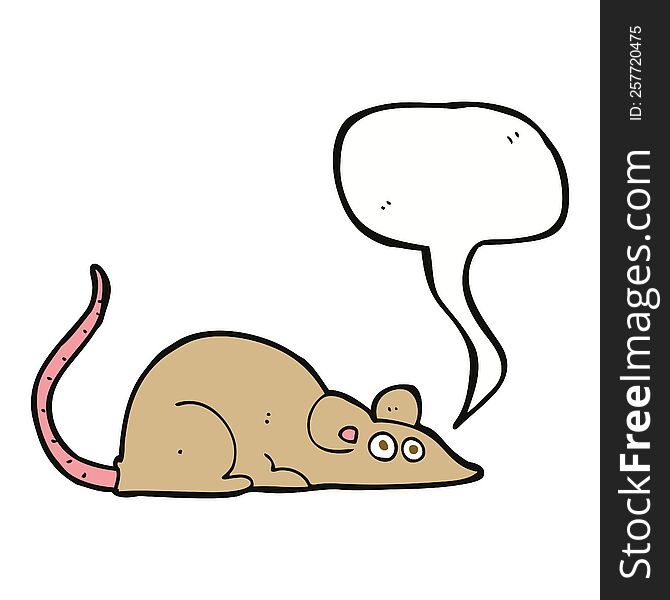 cartoon mouse with speech bubble