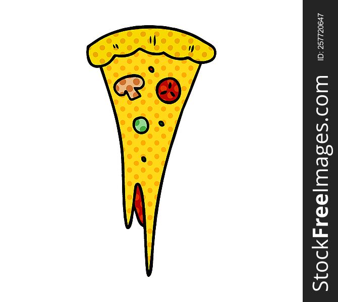 hand drawn cartoon doodle of a slice of pizza