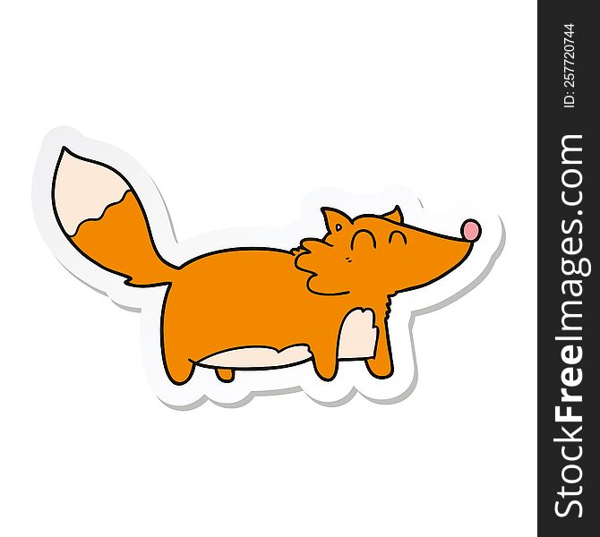 sticker of a fat cartoon fox