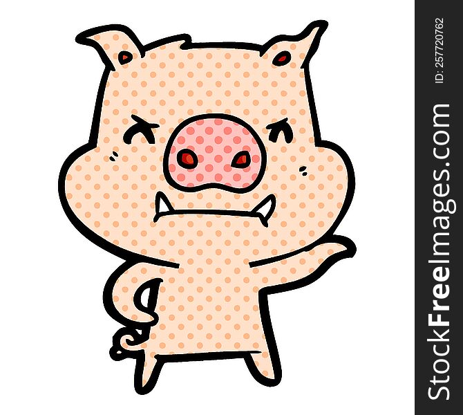 angry cartoon pig. angry cartoon pig