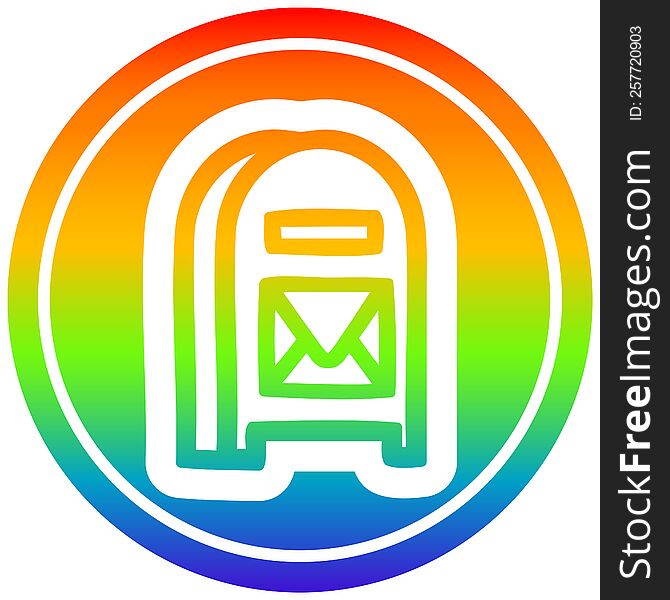 Mail Box Circular In Rainbow Spectrum