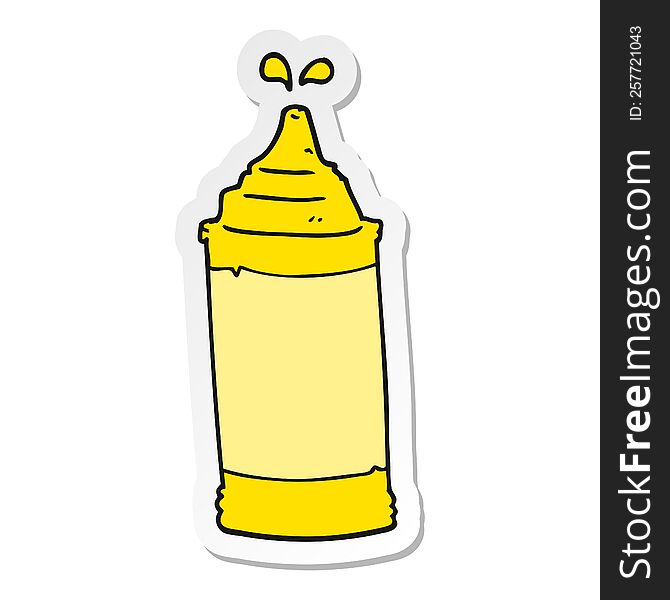 sticker of a cartoon mustard bottle