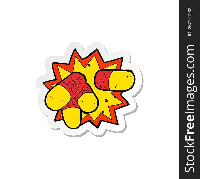 sticker of a cartoon painkillers
