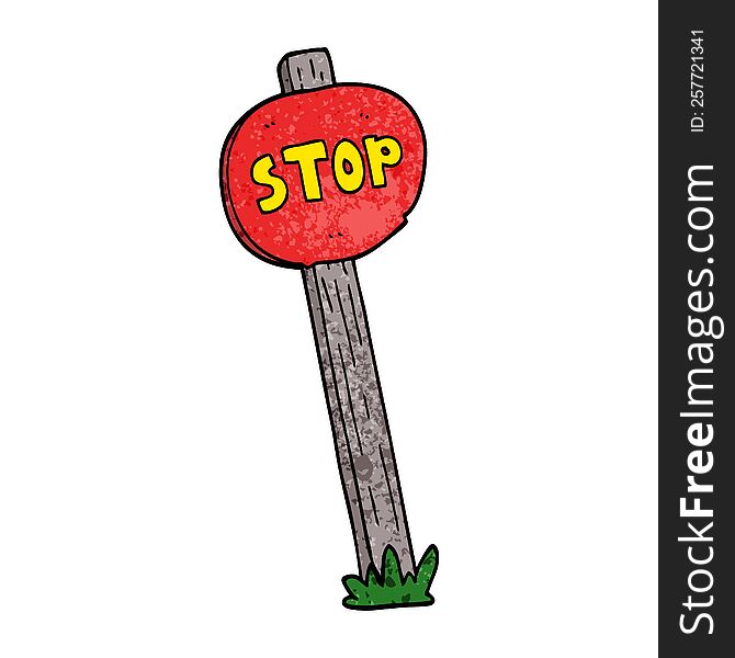 cartoon doodle road sign