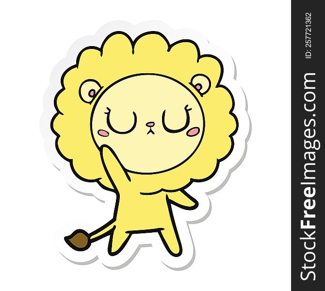 Sticker Of A Cartoon Lion