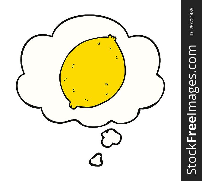 cartoon lemon with thought bubble. cartoon lemon with thought bubble