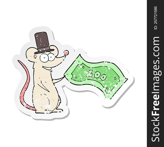 retro distressed sticker of a cartoon rich mouse