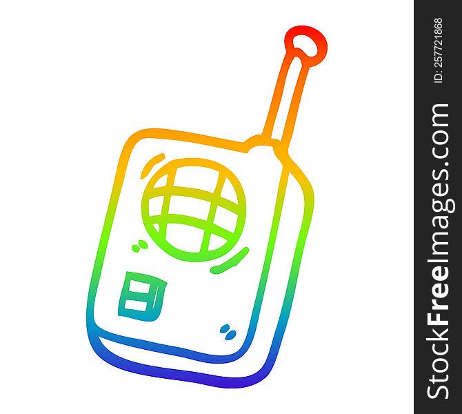 rainbow gradient line drawing cartoon walkie talkie