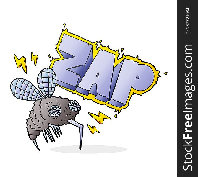 Cartoon Fly Zapped