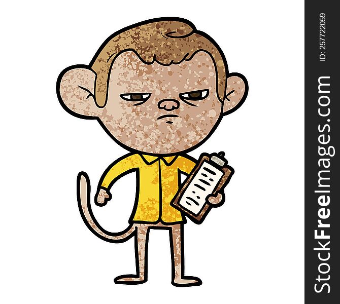 cartoon annoyed monkey boss. cartoon annoyed monkey boss