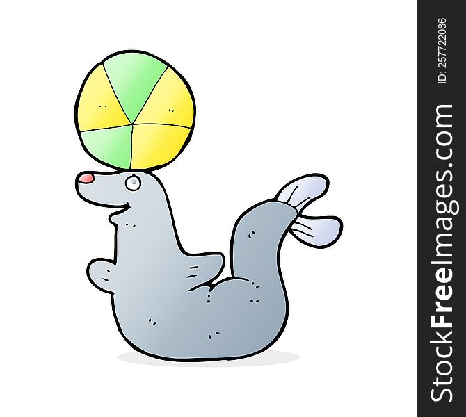 cartoon seal with ball