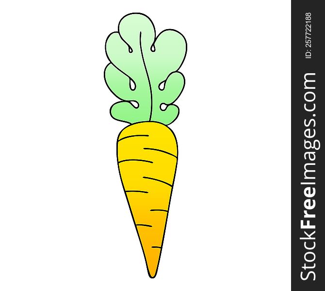 gradient shaded quirky cartoon carrot. gradient shaded quirky cartoon carrot