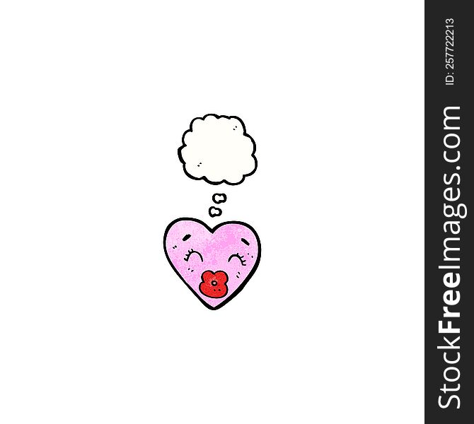 cartoon love heart with thought bubble