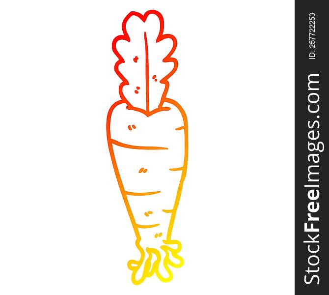 warm gradient line drawing of a cartoon parsnip