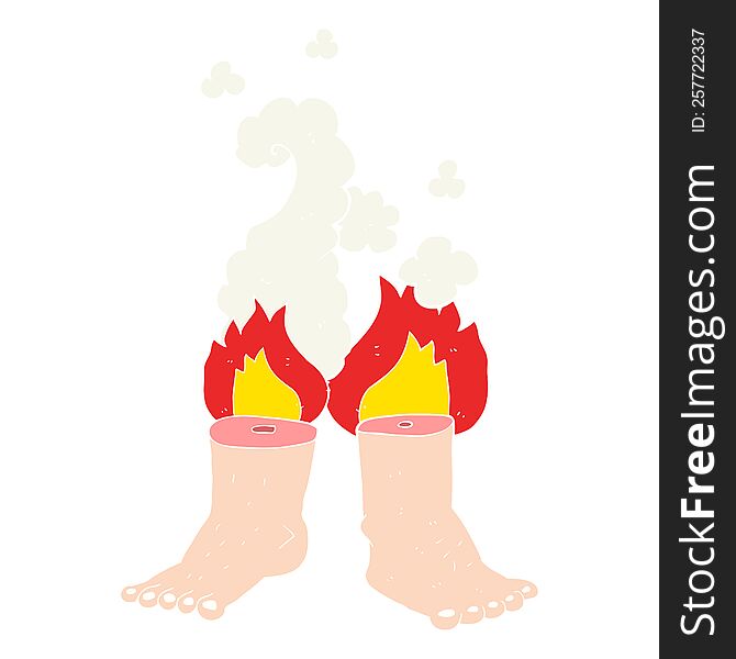 Flat Color Illustration Of A Cartoon Of Spontaneous Human Combustion