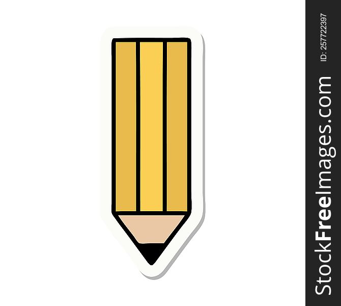 Tattoo Style Sticker Of A Pencil