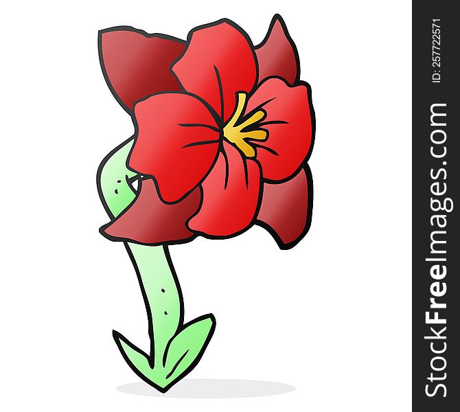 freehand drawn cartoon flower