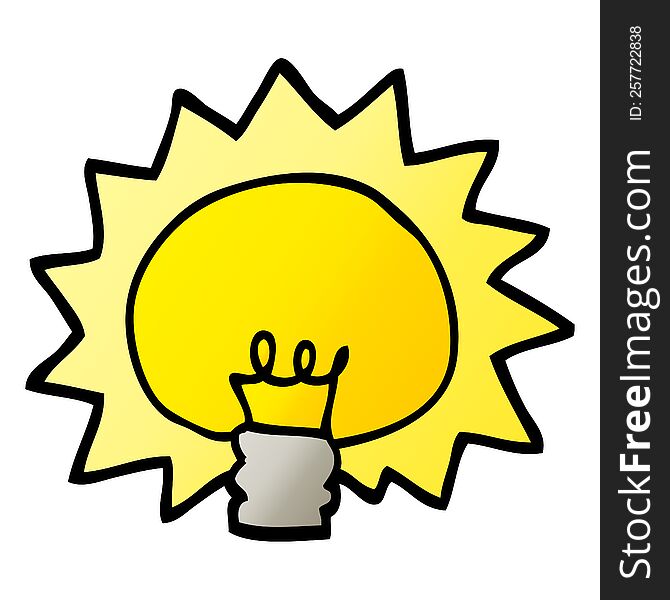vector gradient illustration cartoon shining light bulb
