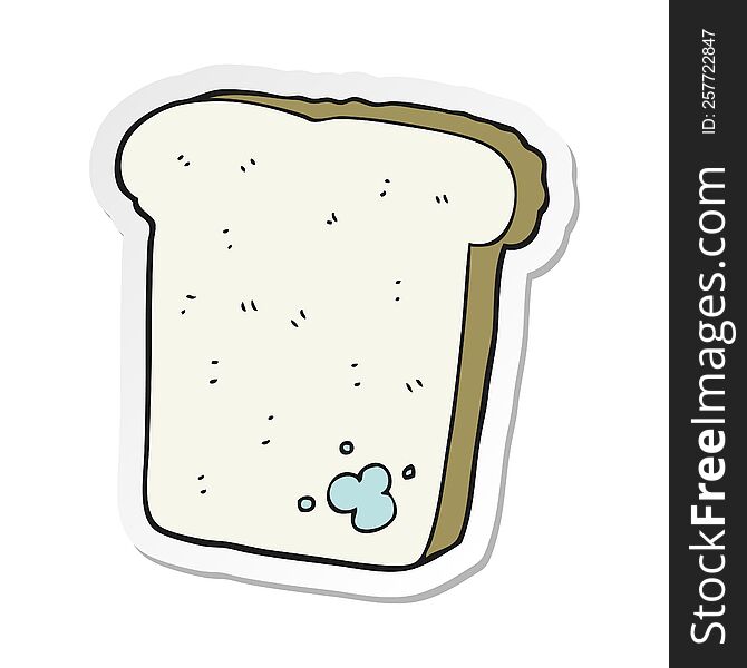 sticker of a cartoon mouldy bread