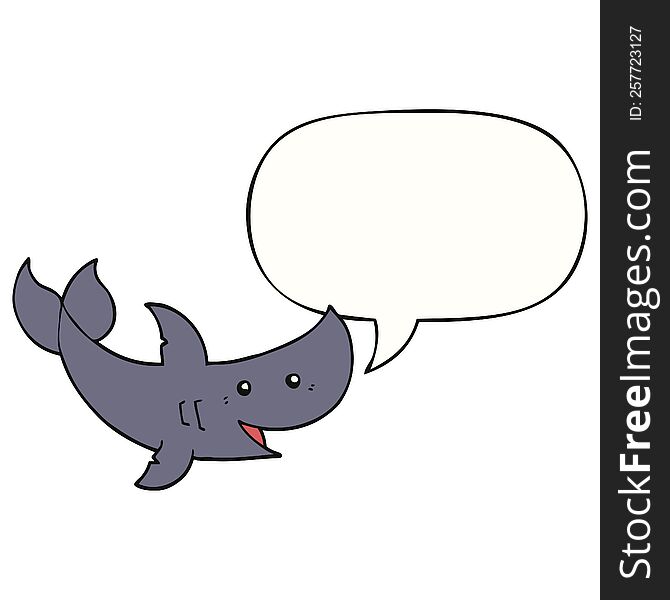 Cartoon Shark And Speech Bubble