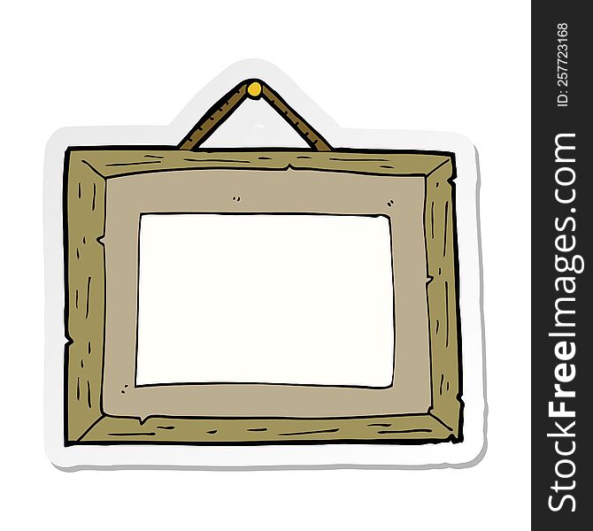 sticker of a cartoon picture frame