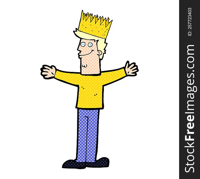 cartoon man wearing crown