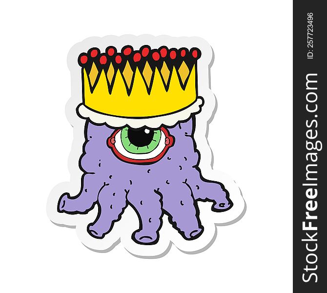 sticker of a cartoon alien king