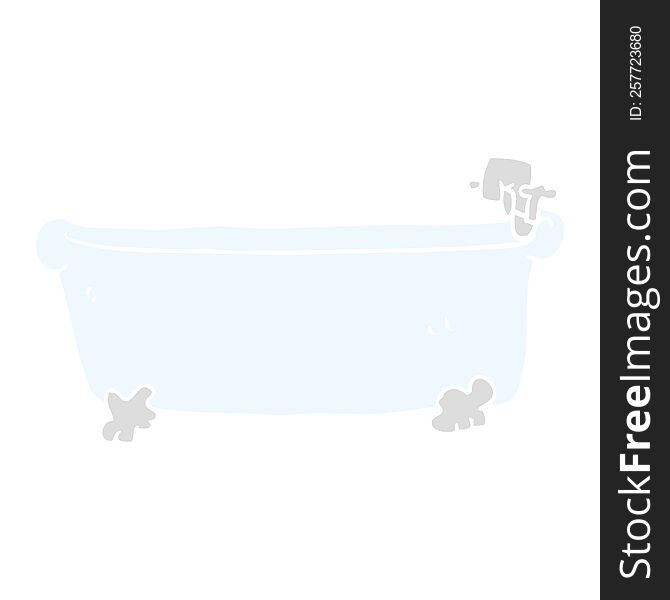 Flat Color Illustration Of A Cartoon Bath